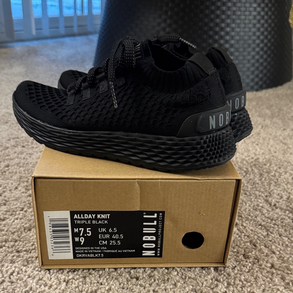 New in Box. NOBULL Triple Black Allday Knit Sneakers
